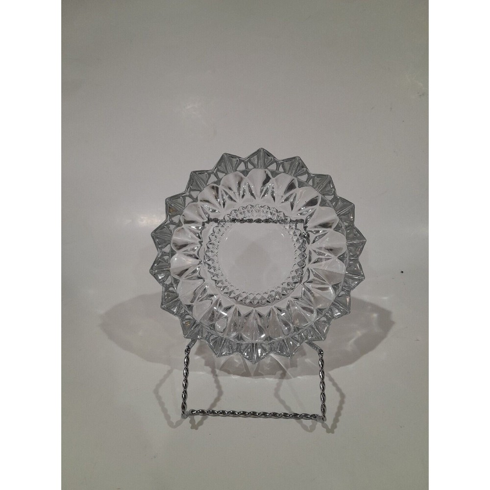 Vintage Indonesia Clear Glass Cut Cigar/ Cigarette Ashtray , Trinket Dish, Candy